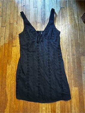 Black Eyelet Slip Dress
